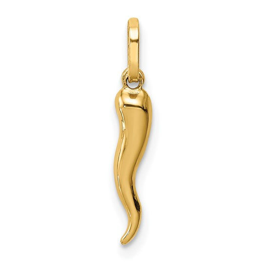 14KY Gold Petite Italian Horn Pendant
