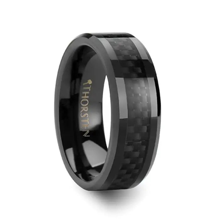 ONYX Black Ceramic Band with Carbon Fiber Inlay